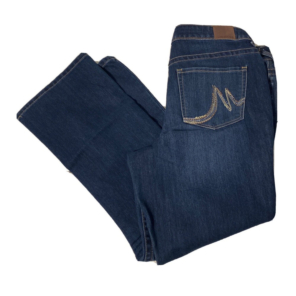 Maurice’s Jeans Women’s 16 Short Dark Wash Flat Waist 17” Inseam 29” Wide Leg